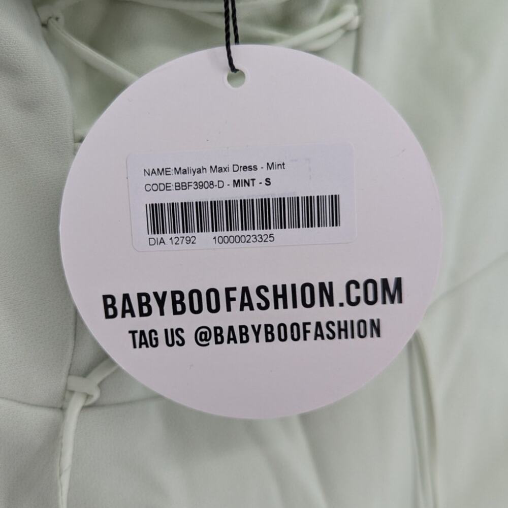 Babyboo Strapless Sage Green Maxi Dress with High Slit - Picture 4 of 4